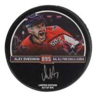 Alexander Ovechkin Signed LE 2024-25 "NHL All-Time Goals Leader" Commemorative Hockey Puck (Fanatics) at PristineAuction.com