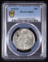 1942-D Walking Liberty 50C Silver Half Dollar - Gold Shield (PCGS MS63) at PristineAuction.com
