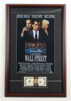 "Wall Street" Custom Framed Movie Poster Display with Replica Cash Stack at PristineAuction.com