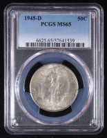 1945-D Walking Liberty 50C Silver Half Dollar (PCGS MS65) at PristineAuction.com