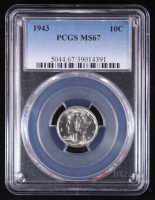 1943 Mercury 10C Silver Dime (PCGS MS67) at PristineAuction.com