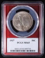 1937 Walking Liberty 50C Silver Half Dollar (PCGS MS65) at PristineAuction.com