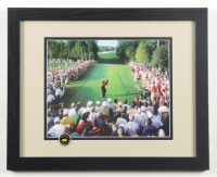Tiger Woods Custom Framed Photo Display with Masters Pin at PristineAuction.com