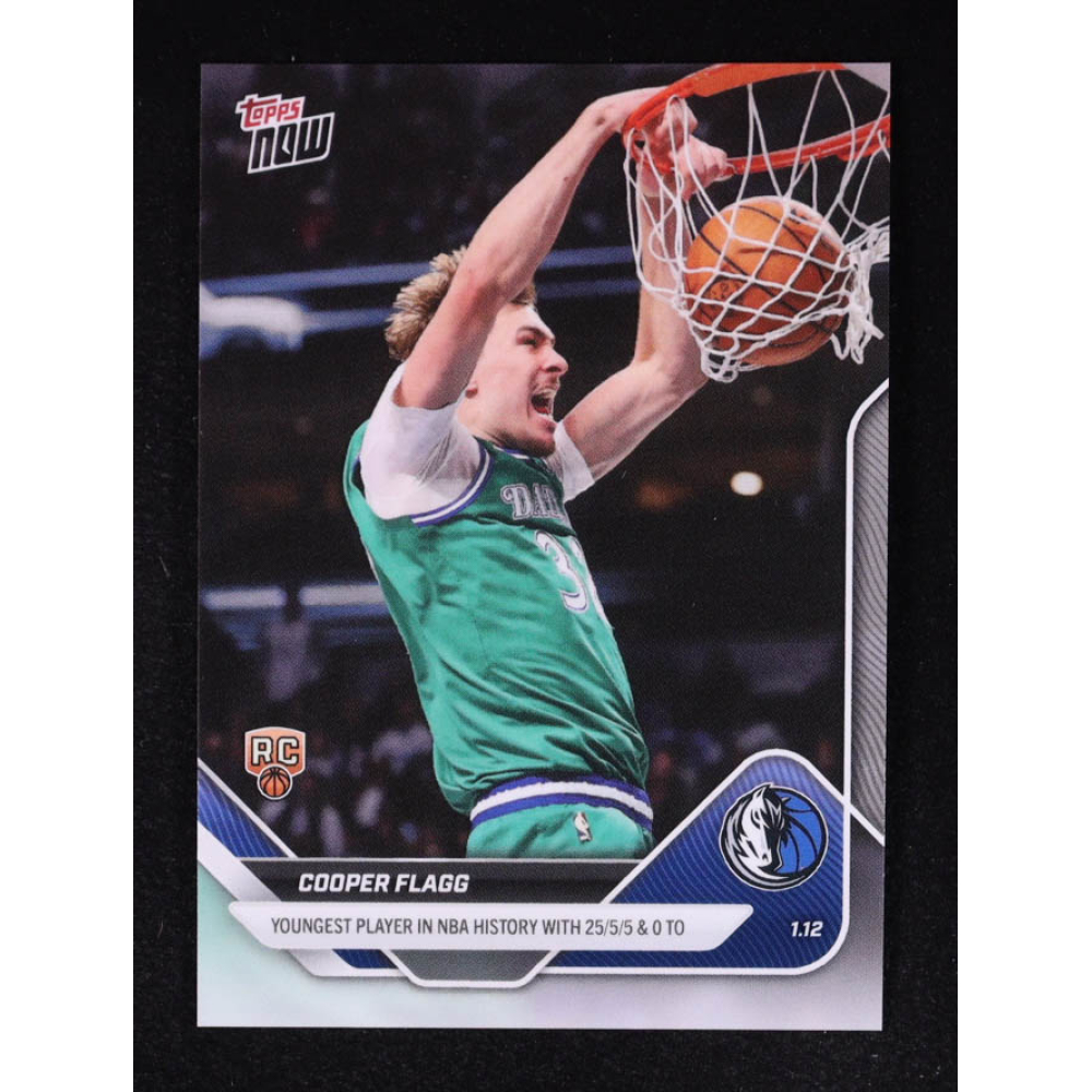 Cooper Flagg 2025-26 Topps Now #124 RC at PristineAuction.com