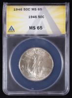 1946 Walking Liberty 50C Silver Half Dollar (ANACS MS65) at PristineAuction.com