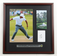Tiger Woods Custom Framed Photo Display with Spectator Guide, Masters Pin, & Scorecard at PristineAuction.com