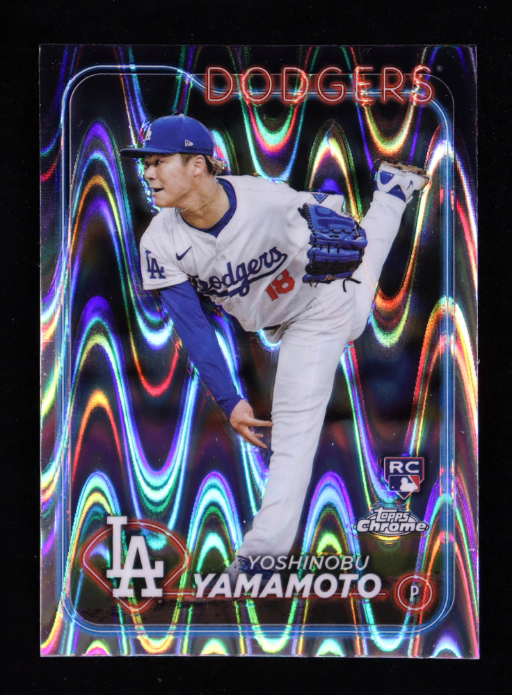 Yoshinobu Yamamoto 2024 Topps Chrome RayWave Refractors #18 RC