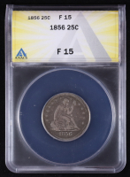 1856 Seated Liberty 25C Silver Quarter (ANACS F15) at PristineAuction.com