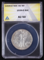 1939-D Walking Liberty 50C Silver Half Dollar (ANACS AU50) at PristineAuction.com