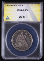 1854-O Seated Liberty 50C Silver Half Dollar (ANACS VG8) at PristineAuction.com