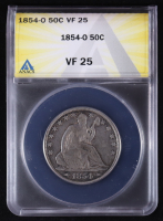 1854-O Seated Liberty 50C Silver Half Dollar (ANACS VF25) at PristineAuction.com