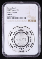 2023 Tuvalu $1 James Bond Casino Royal 1oz .9999 Fine Silver Coin (NGC MS70) at PristineAuction.com
