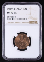 S9 (1934) Japan 1 Sen (NGC MS64 RB) at PristineAuction.com