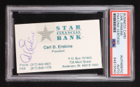 Carl Erskine Signed Business Card Star Financial Bank (PSA) at PristineAuction.com