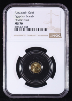 Egyptian Scarab 1/200oz .999 Fine Gold Private Issue Coin (NGC MS70) at PristineAuction.com