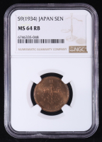 S9 (1934) Japan 1 Sen (NGC MS64 RB) at PristineAuction.com