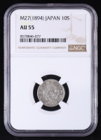 M27 (1894) Japan 10 Sen Silver Coin (NGC AU55) at PristineAuction.com
