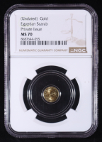 Egyptian Scarab 1/200oz .999 Fine Gold Private Issue Coin (NGC MS70) at PristineAuction.com