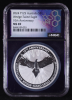 2024-P125 Australia $1 Wedge-Tailed Eagle 10th Anniversary 1oz .999 Fine Silver Coin (NGC MS69) at PristineAuction.com