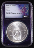 1980-Mo Mexico 1 Onza, 1oz. Silver Coin (NGC MS64) at PristineAuction.com