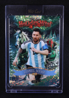 Lionel Messi 2025 Wild Card Holiday Hits Green Sparkle #LM #1/2 at PristineAuction.com