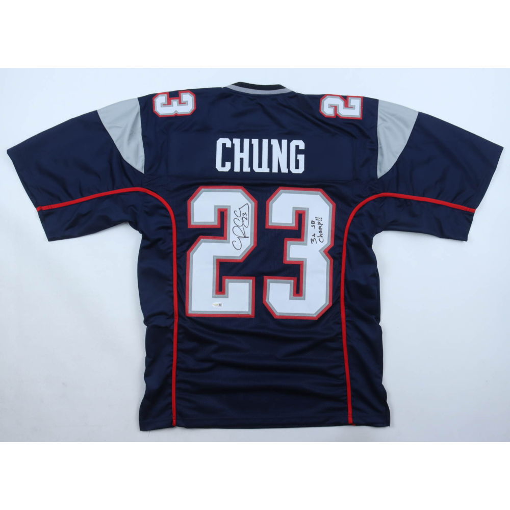 Patrick Chung Signed Jersey Inscribed "3x SB Champ!!" (JSA) at PristineAuction.com
