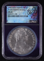 1780 - Dated Austria Maria Theresa Taler, .833 Fine Silver Modern Retrike (NGC MS65) at PristineAuction.com