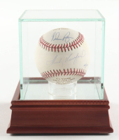 Nolan Ryan & Sandy Koufax Signed ONL Stat Baseball With Display Case (Steiner) at PristineAuction.com
