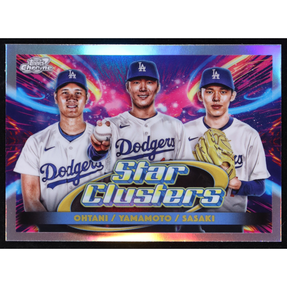 Shohei Ohtani / Roki Sasaki / Yoshinobu Yamamoto 2025 Topps Cosmic Chrome Triple Star Clusters #TSC1 at PristineAuction.com