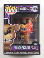 Josh Hutcherson Signed "Funko FUSION" #1096 Freddy Fazbear with Pizza Launcher Funko Pop! Vinyl Figure (ACOA) at PristineAuction.com