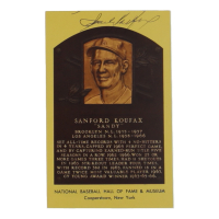 Sandy Koufax Signed Hall Of Fame Plaque Postcard (JSA) at PristineAuction.com