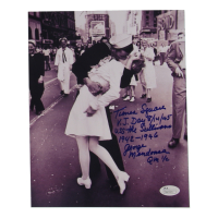 George Mendonsa Signed WWII VJ Day 8x10 Photo with Descriptive Inscriptions (JSA) at PristineAuction.com