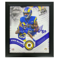 Kyren Williams Rams LE Custom Framed Display with Piece of Game-Used Football at PristineAuction.com