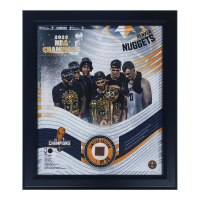 Nuggets LE NBA Champs Custom Framed Game-Used Basketball Piece Collage (Fanatics) at PristineAuction.com