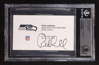 Pete Carroll Signed Business Card (BGS) at PristineAuction.com
