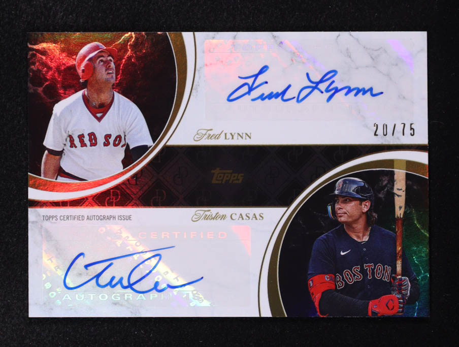 Fred Lynn / Triston Casas 2024 Topps Dynamic Duals Dual Autographs Opal #37A #20/75 at PristineAuction.com Fred Lynn / Triston Casas 2024 Topps Dynamic Duals Dual Autographs Opal #37A #20/75 at PristineAuction.com