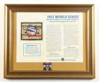 1953 World Series Custom Framed Commemorative Patch Display With Stat Card & Matching World Series Pin at PristineAuction.com
