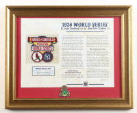 1926 Cardinals World Series Custom Framed Commemorative Patch Display With Stat Card & Matching World Series Pin at PristineAuction.com