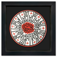 "Radiant Baby" 13x13 Custom Framed Limoges Porcelain Plate by Keith Haring (Artova) at PristineAuction.com