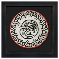 "Serpent" 13x13 Custom Framed Limoges Porcelain Plate by Keith Haring (Artova) at PristineAuction.com