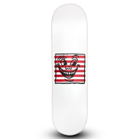 "Untitled (Smile On Stripes)" Skateboard by Keith Haring (Artova) at PristineAuction.com
