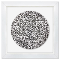 "Black Pattern" 15x15 Custom Framed Limoges Porcelain Plate by Keith Haring (Artova) at PristineAuction.com