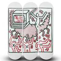 "Centipede" Skateboard Triptych by Keith Haring (Artova) at PristineAuction.com