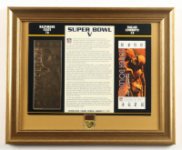 Super Bowl V Commemorative Score Card with 23KT Gold Ticket Framed Display With Super Bowl V Pin at PristineAuction.com