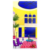 "Atrium Over San Francisco Bay" LE 37x19 Serigraph on Canvas by Fanch (Artova) at PristineAuction.com