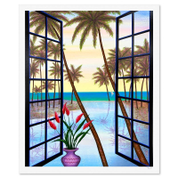 "Window on Lagoon" LE 31x26 Serigraph on Paper by Fanch (Artova) at PristineAuction.com