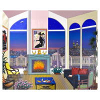 "Interior with Lautrec" LE 31x37 Serigraph on Canvas by Fanch (Artova) at PristineAuction.com