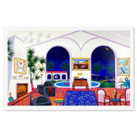 "Interior with Salvador Dali" LE 25x39 Serigraph on Canvas by Fanch (Artova) at PristineAuction.com