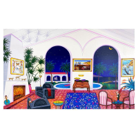 "Interior with Salvador Dali" LE 23x37 Serigraph on Canvas by Fanch (Artova) at PristineAuction.com