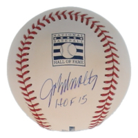 John Smoltz Signed OML Hall of Fame Logo Baseball Inscribed "HOF 15" (JSA) at PristineAuction.com